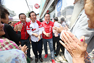 김성태 공동선대위원장, 충북 옥천 지원 유세 및 시장순방